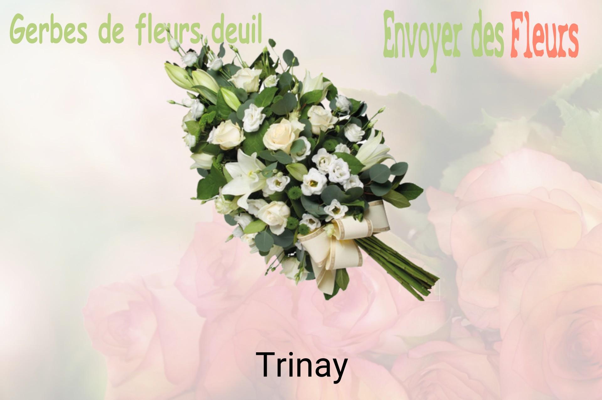 Gerbe de fleurs de deuil livrée à Trinay
